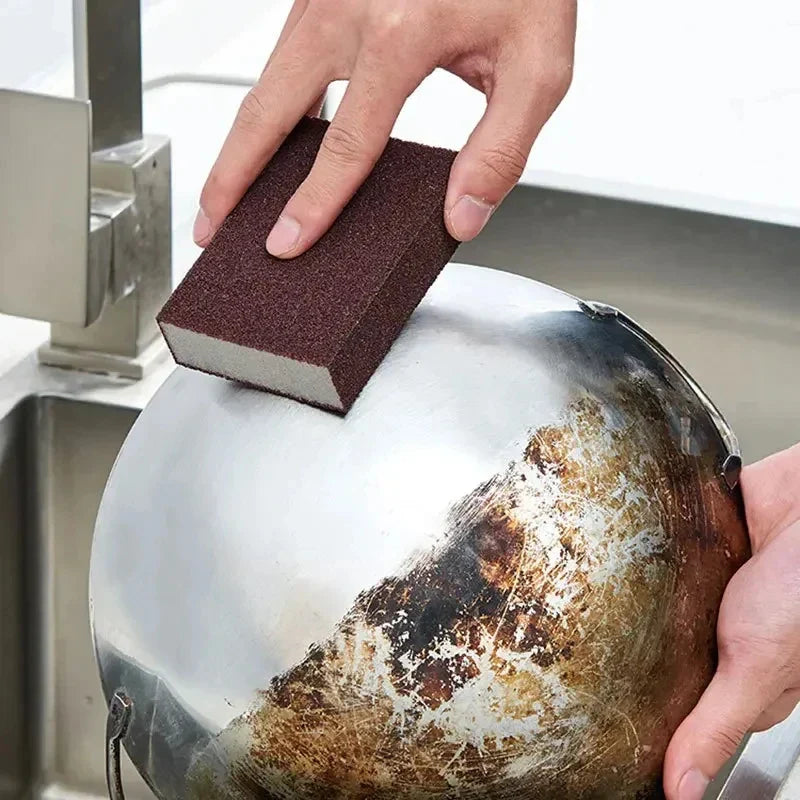 10 pçs nano esponja borrachas mágicas carborundum remoção de ferrugem esponja de limpeza escova pote de cozinha prato remoção de ferrugem esmeril limpo esfregar